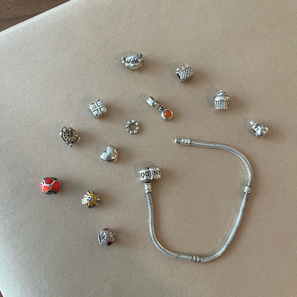 EUC Pandora Bracelet + 12 Charms